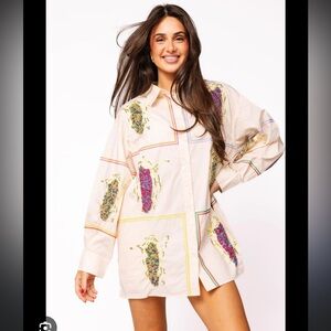 Queen of Sparkles Corn 🌽 Embroidered Shirt Dress